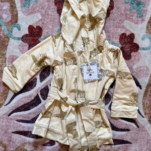 Kate Quinn Cream and Brown Baby Robe with Tiger Design
